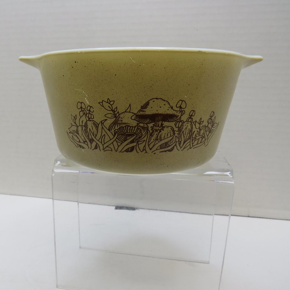 VTG Pyrex 473-B Oven & Microwave Forest Fancies Mushroom Bowl 1 lt w/Lid 470-C M